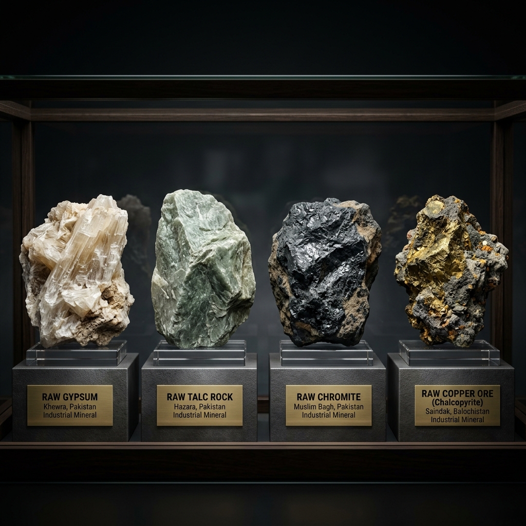 Raw Industrial Minerals mined in Pakistan